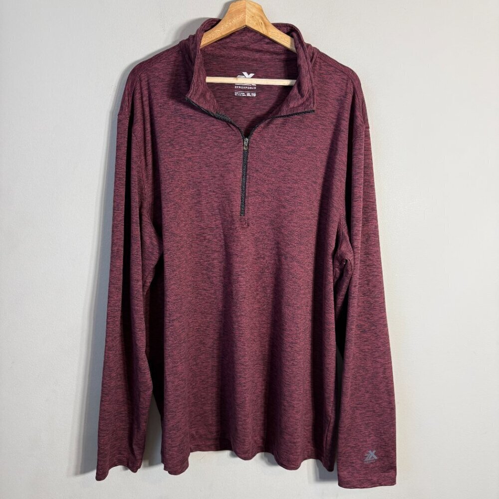 ZeroXposur 1/4 Zip Pullover Jacket Men's XXL Maroon Quick Dry Performance Wear - Picture 4 of 12
